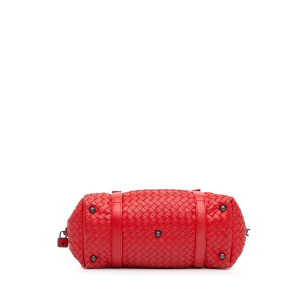 Pre-owned Bottega Veneta Intrecciato Montaigne Shoulder Bag Red