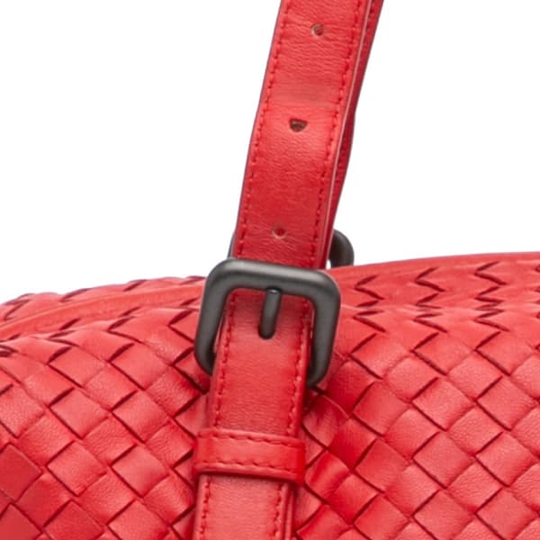 Pre-owned Bottega Veneta Intrecciato Montaigne Shoulder Bag Red