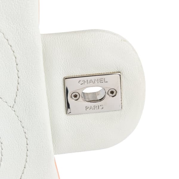 Pre-owned Chanel Medium Quilted Lambskin Acrylic Cuba Color Flap White