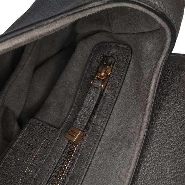 Pre-owned Dior Leather Saddle Bag Black