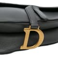 Miniatyrbilde 7 av 9: Pre-owned Dior Leather Saddle Bag Black