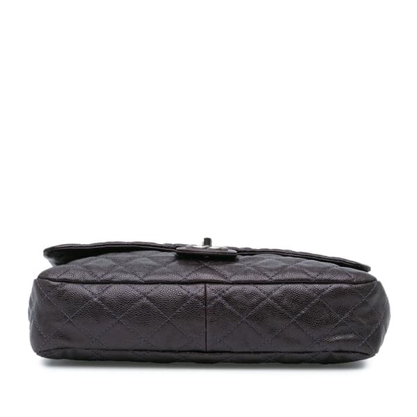 Pre-owned Chanel Jumbo Quilted Caviar Easy Flap Bag Purple