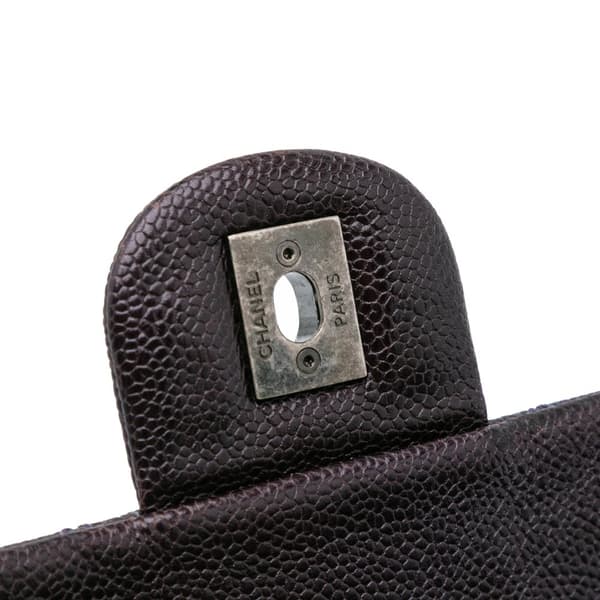 Pre-owned Chanel Jumbo Quilted Caviar Easy Flap Bag Purple