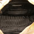Miniatyrbild 4 av 10: Pre-owned Prada Suede Trimmed Leather Color Block Moon Shoulder Bag Brown