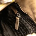 Miniatyrbild 7 av 10: Pre-owned Prada Suede Trimmed Leather Color Block Moon Shoulder Bag Brown