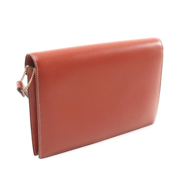 Pre-owned Hermès Box Calf Lydie Clutch Brown