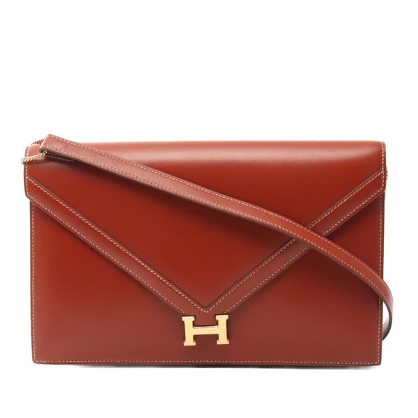 Pre-owned Hermès Box Calf Lydie Clutch Brown