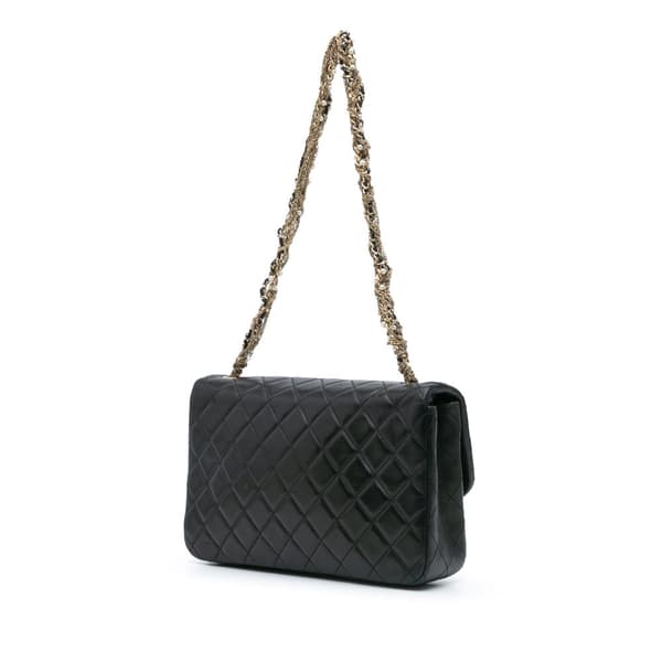Pre-owned Chanel Medium Quilted Lambskin Westminster Pearl Flap Black