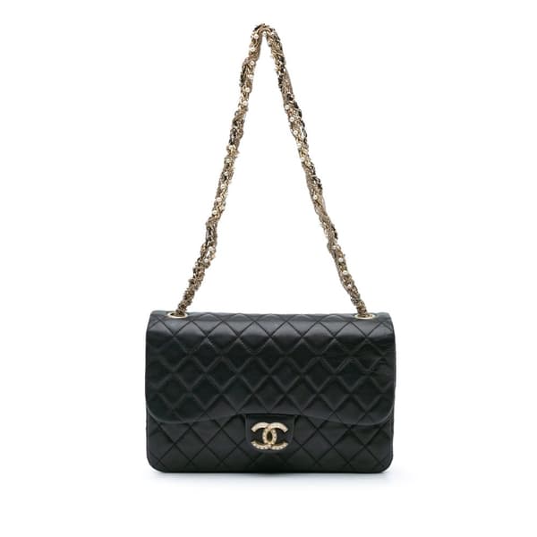Pre-owned Chanel Medium Quilted Lambskin Westminster Pearl Flap Black