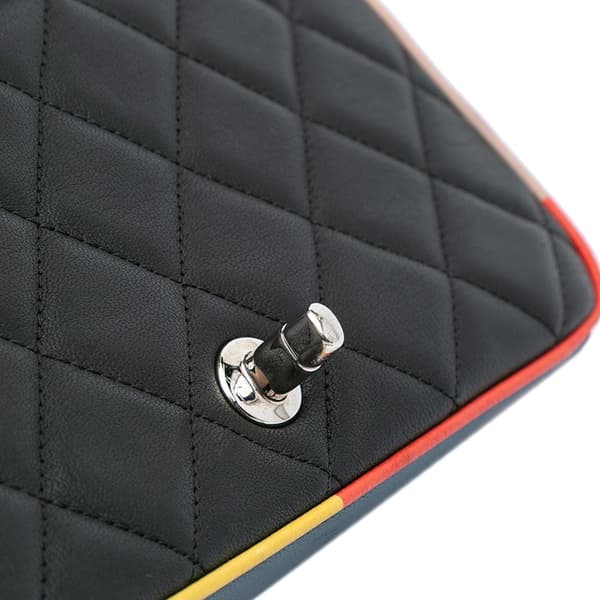 Pre-owned Chanel Small Quilted Lambskin Acrylic Cuba Color Flap Black