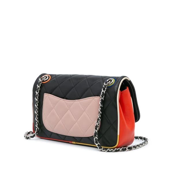 Pre-owned Chanel Small Quilted Lambskin Acrylic Cuba Color Flap Black