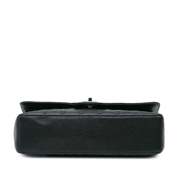 Pre-owned Chanel Medium Classic Caviar Double Flap Black