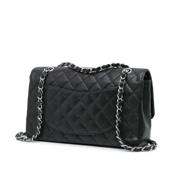 Pre-owned Chanel Medium Classic Caviar Double Flap Black