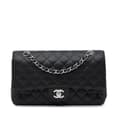 Miniatyrbild 1 av 10: Pre-owned Chanel Medium Classic Caviar Double Flap Black