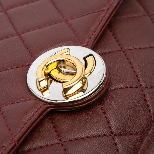 Pre-owned Chanel CC Quilted Lambskin Single Flap Red