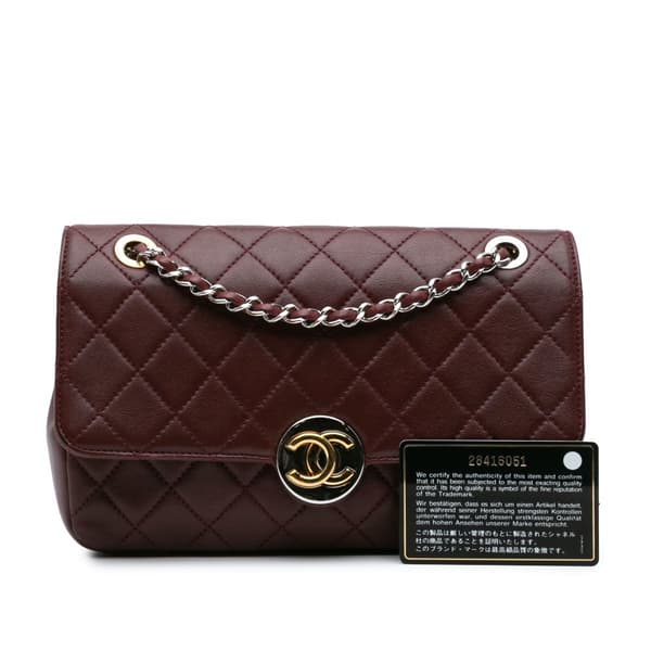 Pre-owned Chanel CC Quilted Lambskin Single Flap Red