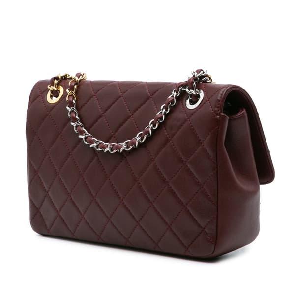 Pre-owned Chanel CC Quilted Lambskin Single Flap Red