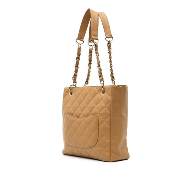 Pre-owned Chanel Caviar Petite Shopping Tote Brown