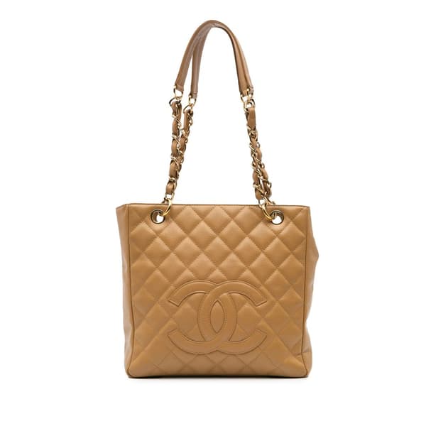 Pre-owned Chanel Caviar Petite Shopping Tote Brown
