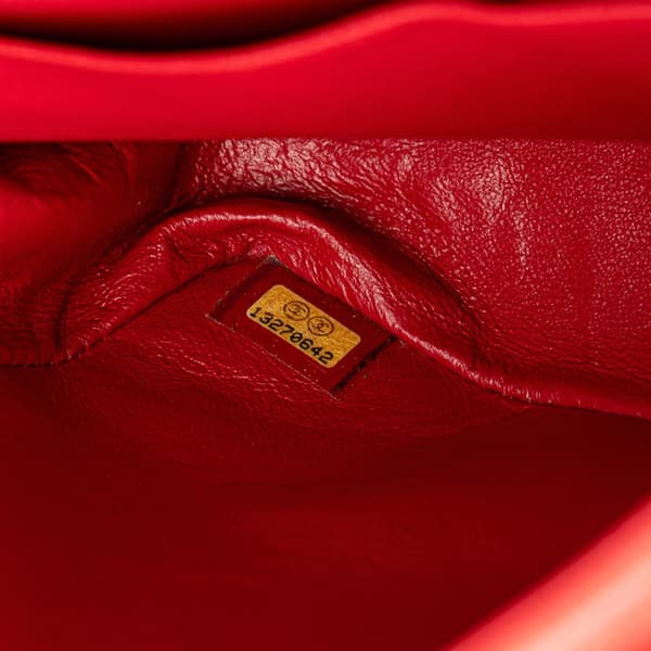 Pre-owned Chanel Medium Classic Lambskin Double Flap Red