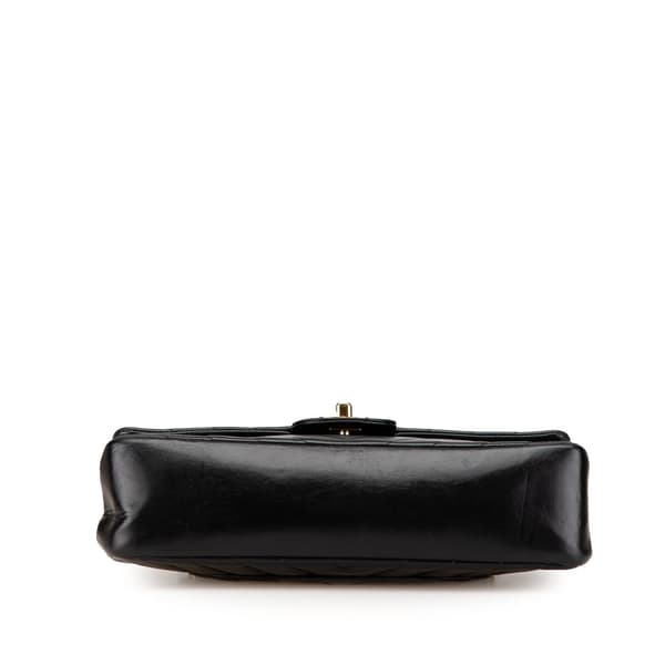 Pre-owned Chanel Medium Classic Chevron Lambskin Double Flap Black