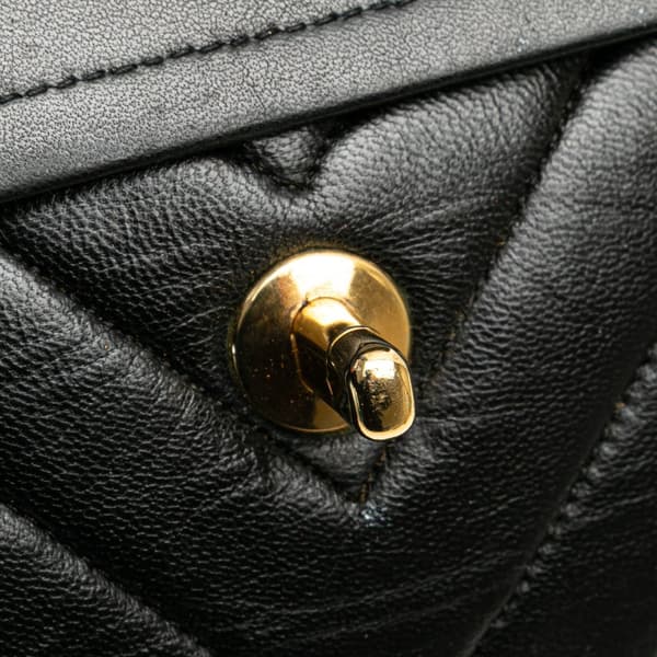 Pre-owned Chanel Medium Classic Chevron Lambskin Double Flap Black