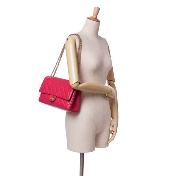 Pre-owned Chanel Reissue 2.55 Quilted Caviar Double Flap 226 Pink
