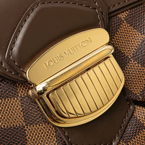 Pre-owned Louis Vuitton Damier Ebene Sistina PM Brown