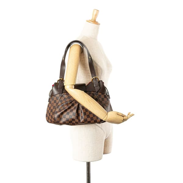 Pre-owned Louis Vuitton Damier Ebene Sistina PM Brown