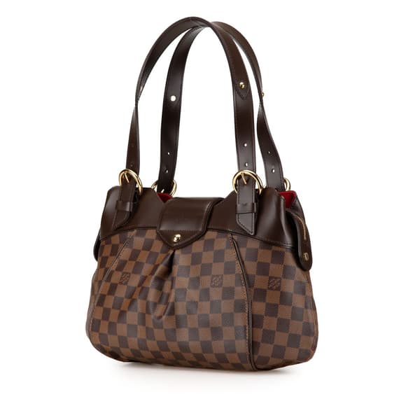 Pre-owned Louis Vuitton Damier Ebene Sistina PM Brown