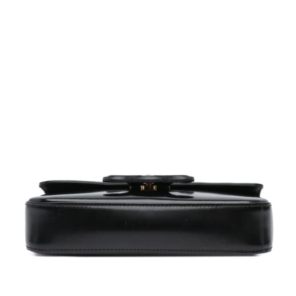 Pre-owned Celine Shiny Calfskin Claude Chain Shoulder Bag Black