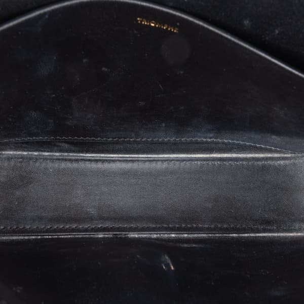 Pre-owned Celine Shiny Calfskin Claude Chain Shoulder Bag Black