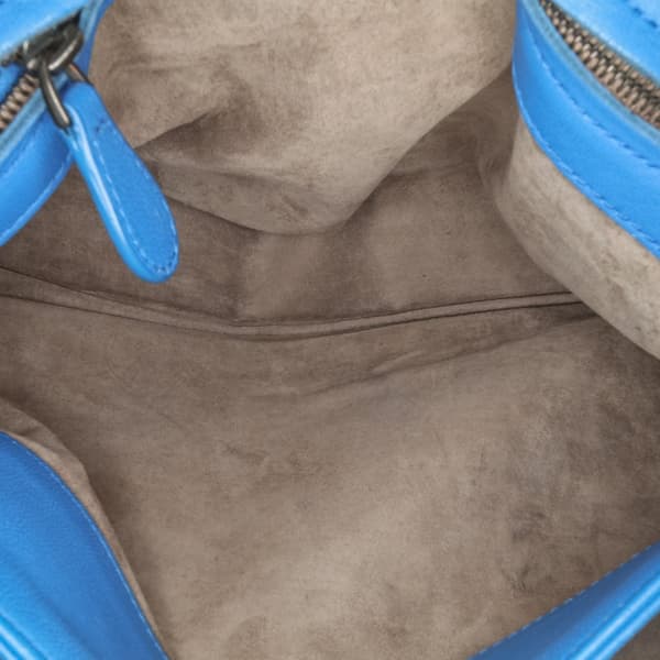 Pre-owned Bottega Veneta Medium Nappa Intrecciato Olimpia Shoulder Bag Blue
