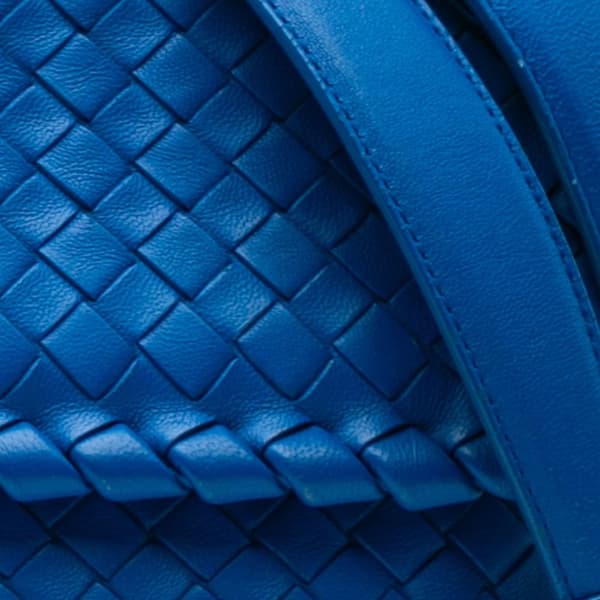 Pre-owned Bottega Veneta Medium Nappa Intrecciato Olimpia Shoulder Bag Blue