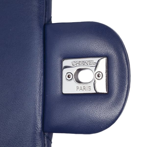 Pre-owned Chanel Large Lambskin CC Crossing Flap Blue