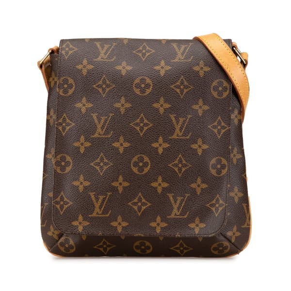 Pre-owned Louis Vuitton Monogram Musette Salsa Short Strap Brown