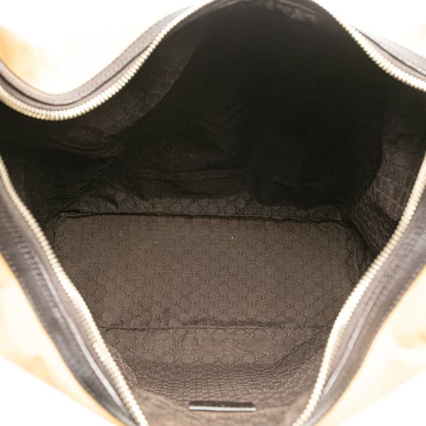 Pre-owned Gucci Web Canvas Shoulder Bag Brown