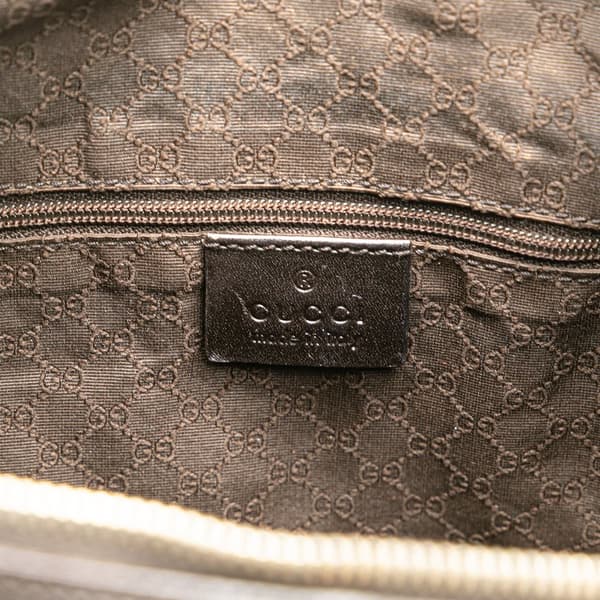 Pre-owned Gucci Web Canvas Shoulder Bag Brown