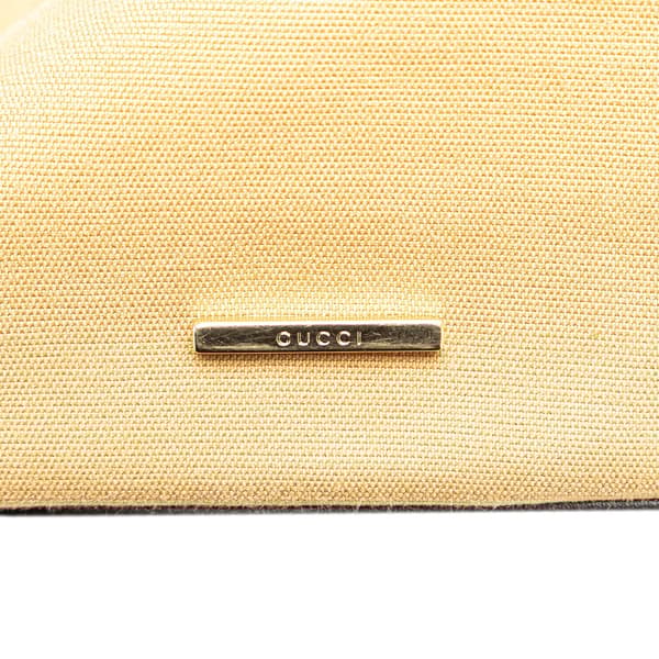 Pre-owned Gucci Web Canvas Shoulder Bag Brown