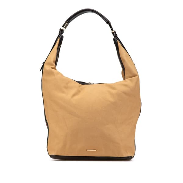 Pre-owned Gucci Web Canvas Shoulder Bag Brown