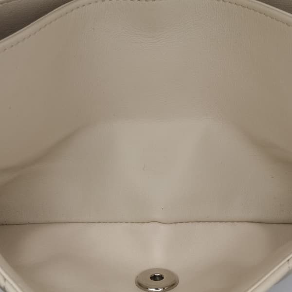 Pre-owned Chanel Small Classic Chevron Lambskin Double Flap White