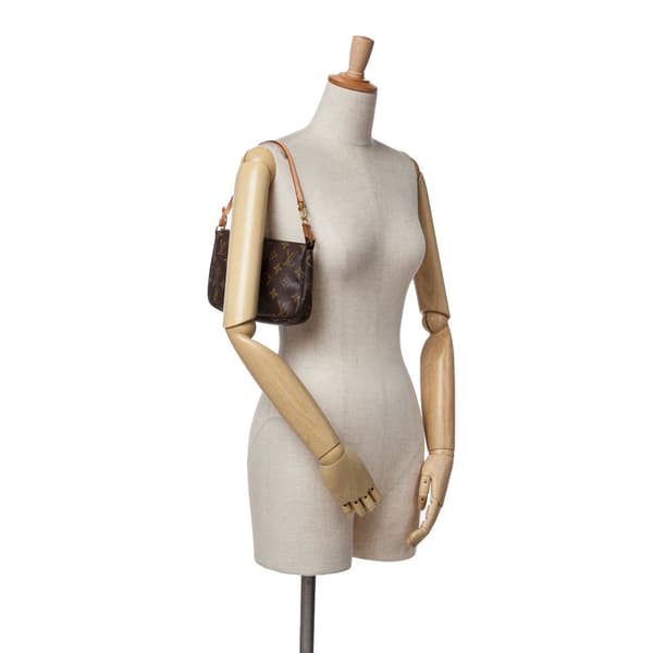 Pre-owned Louis Vuitton Monogram Pochette Accessoires Brown