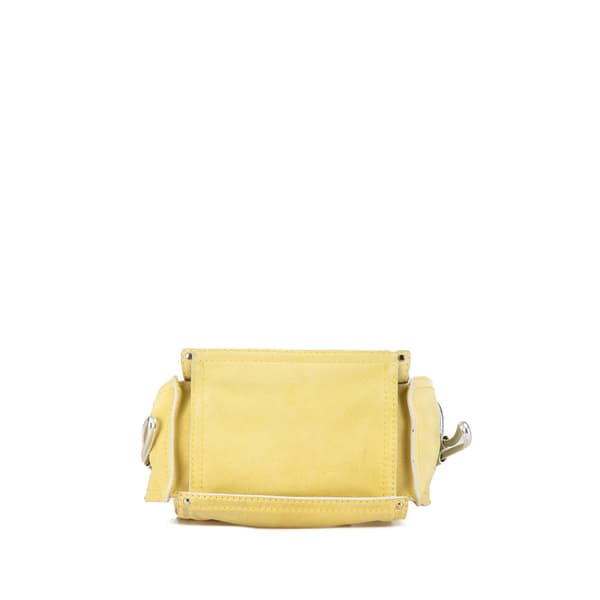 Pre-owned LOEWE Anagram Suede Shoulder Bag Yellow