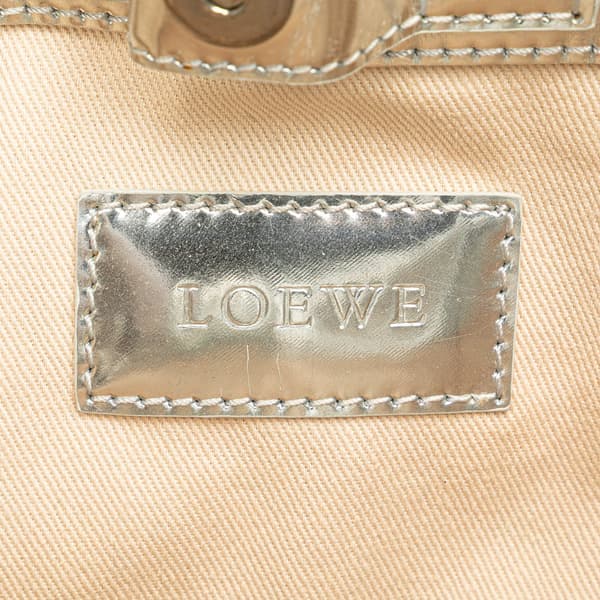 Pre-owned LOEWE Anagram Suede Shoulder Bag Yellow