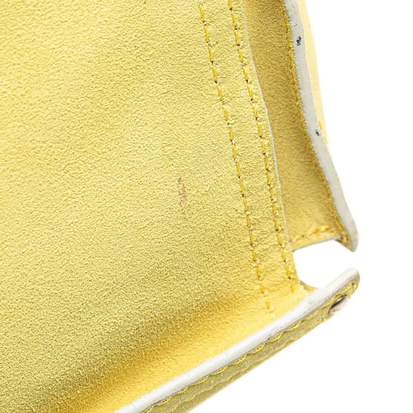 Pre-owned LOEWE Anagram Suede Shoulder Bag Yellow