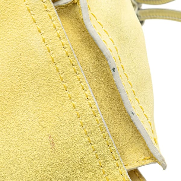 Pre-owned LOEWE Anagram Suede Shoulder Bag Yellow
