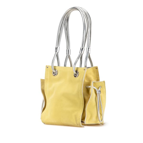 Pre-owned LOEWE Anagram Suede Shoulder Bag Yellow