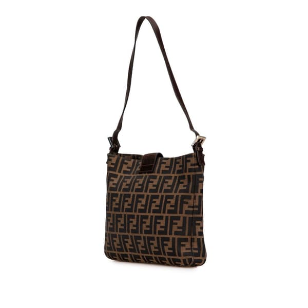 Pre-owned Fendi Zucca Canvas Shoulder Bag Brown