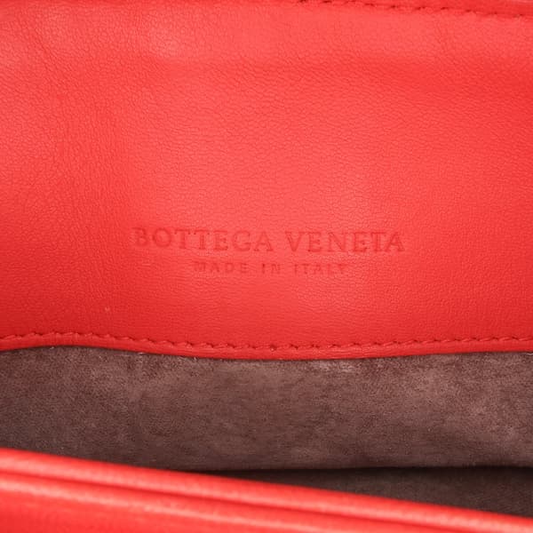 Pre-owned Bottega Veneta Small Nappa Intrecciato Olimpia Shoulder Bag Red