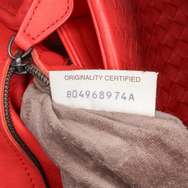 Pre-owned Bottega Veneta Small Nappa Intrecciato Olimpia Shoulder Bag Red